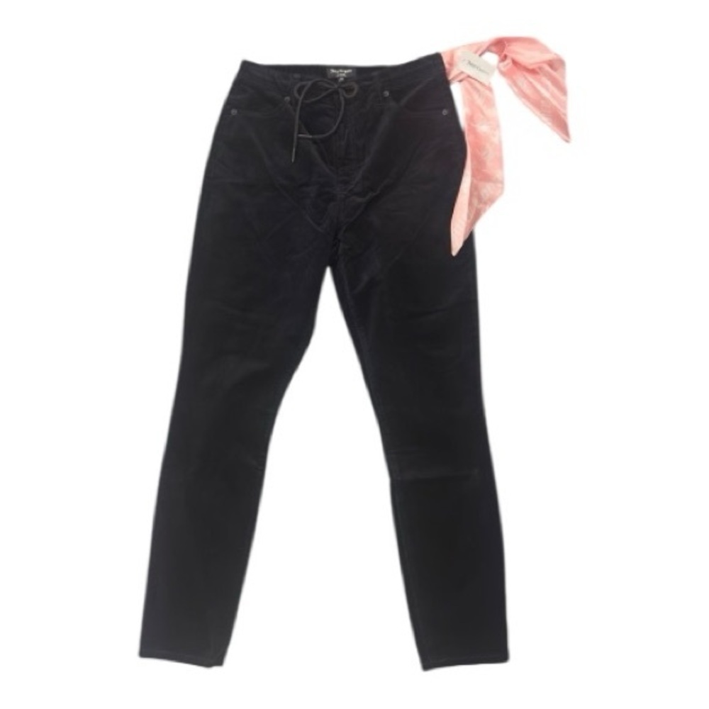 Juicy Couture Black Velvety Corduroy Pants Size 28 NWT